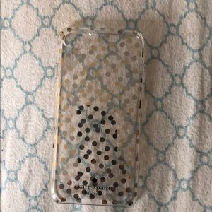 iPhone 7 Kate spade silver and gold case